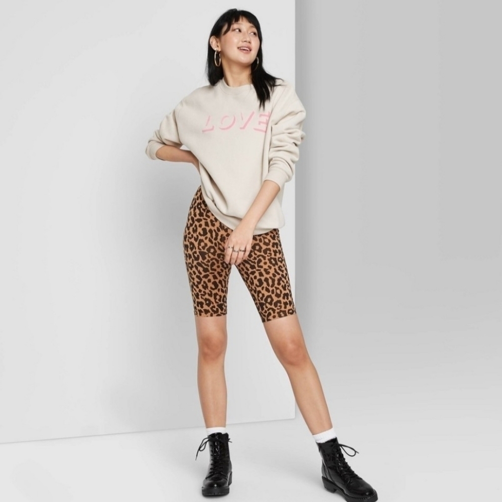 New Leopard Print Bikers Short S 🌴